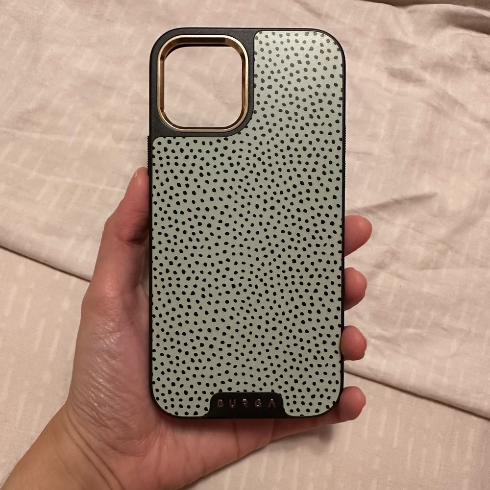Burga iPhone 12 Pro case in Mint Gelato Dots